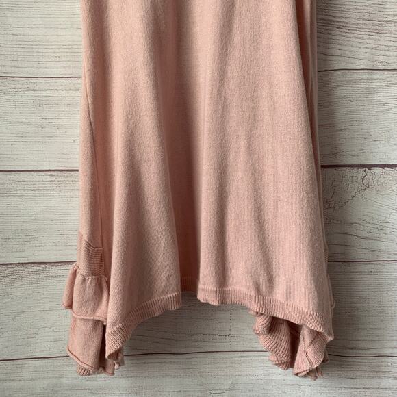 Romeo & Juliet Couture Pink Ruffled Cardigan Sweater Open Front Size Medium - Picture 12 of 14